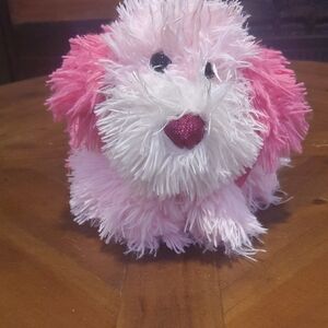 Adorable Pink and White Plush Pet Toy